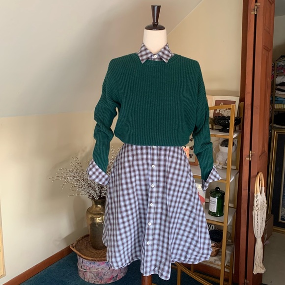 Serena & Lily plaid button down A-line Long sleeve dress with pockets size 2 - Picture 4 of 10